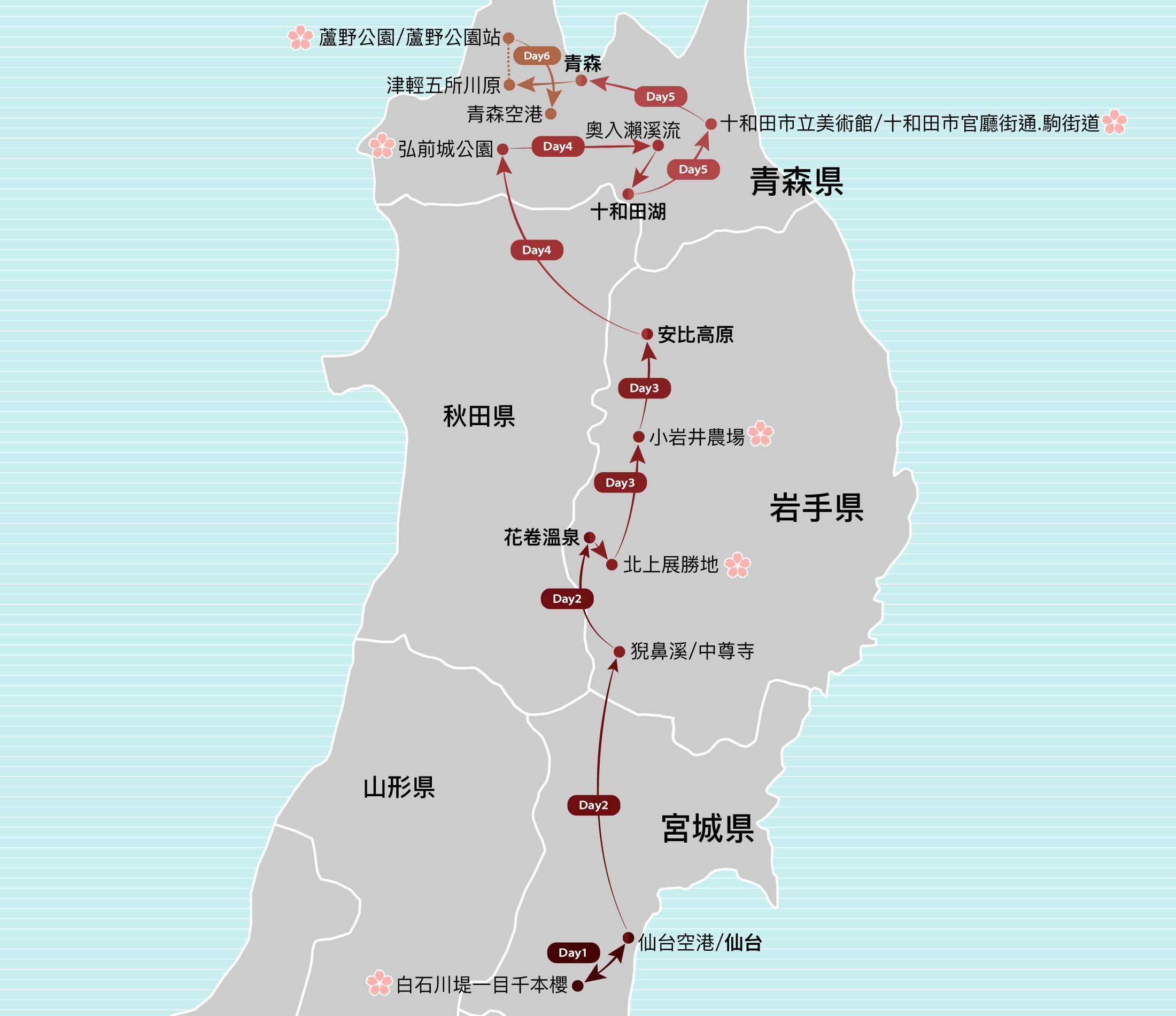 東北賞櫻.奧入瀨溪流六日