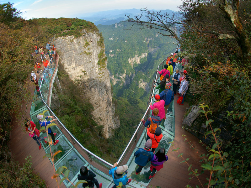 中國張家界天門洞 玻璃棧道
