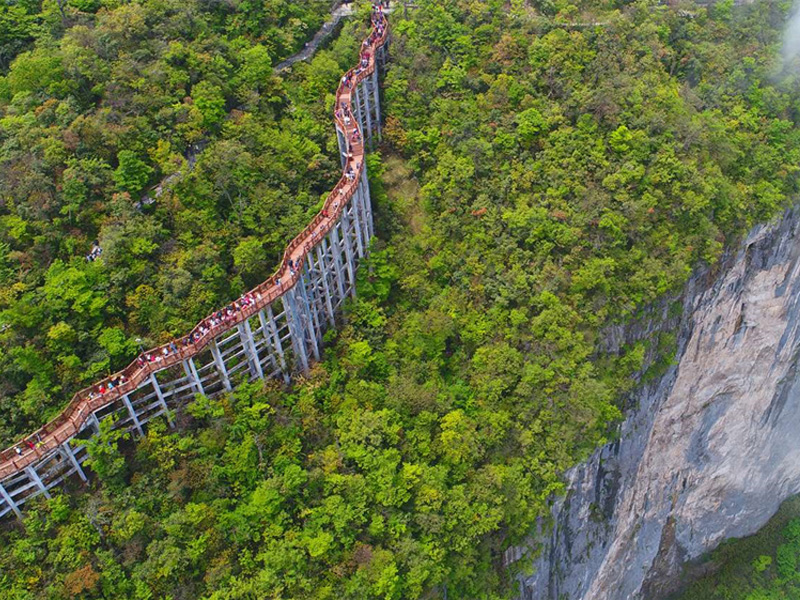 中國張家界天門洞 鬼谷栈道